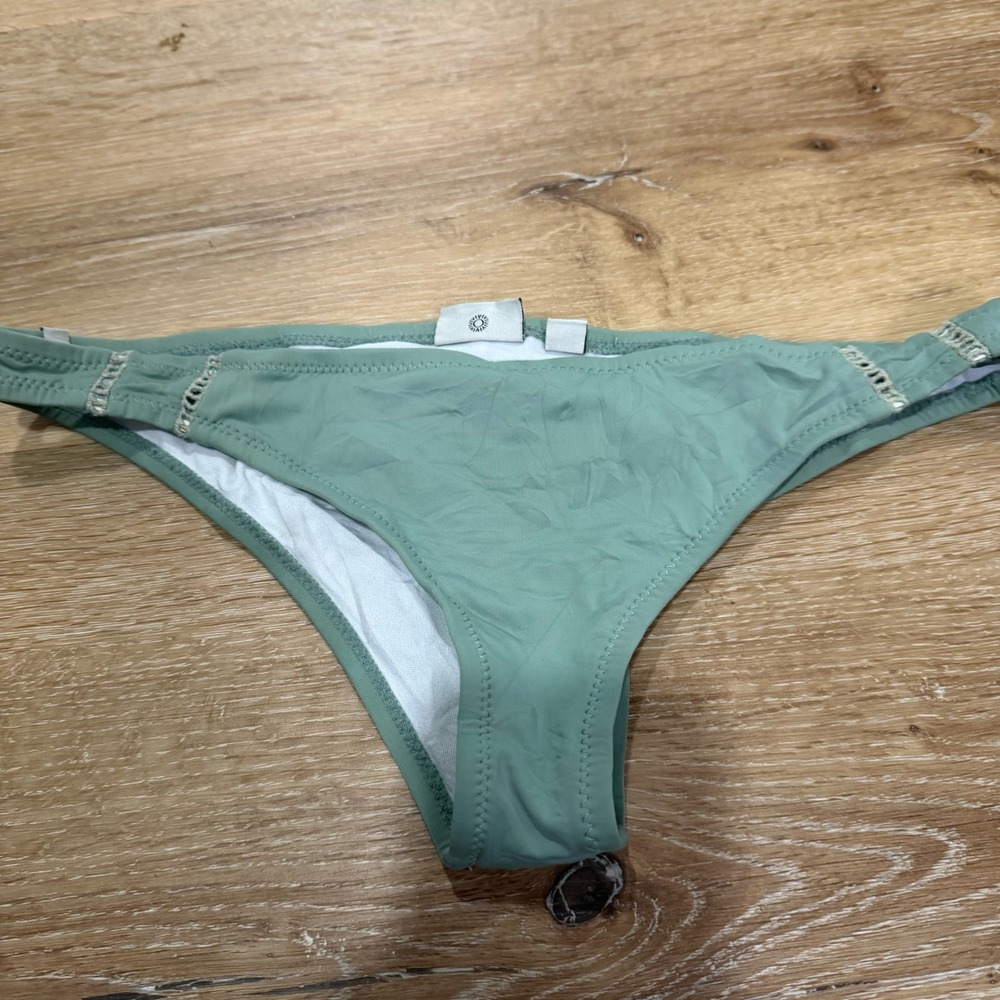 Rhythm Womens Sage Green Bikini Bottoms Cheeky Low Rise Swim Size Medium M